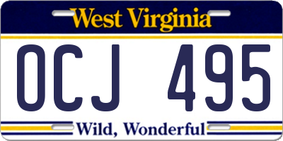 WV license plate OCJ495
