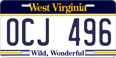 WV license plate OCJ496