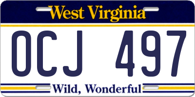 WV license plate OCJ497