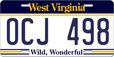WV license plate OCJ498
