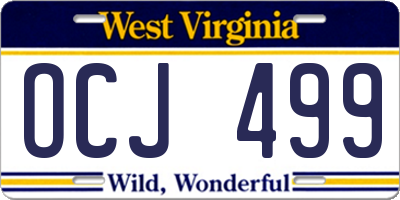 WV license plate OCJ499