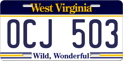 WV license plate OCJ503