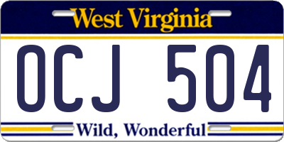 WV license plate OCJ504