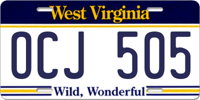 WV license plate OCJ505