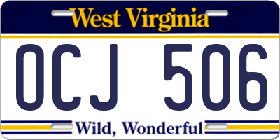 WV license plate OCJ506