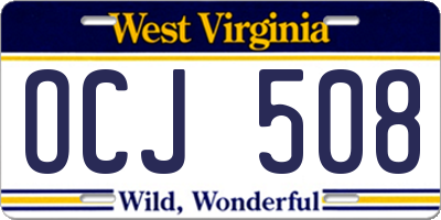 WV license plate OCJ508