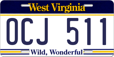 WV license plate OCJ511