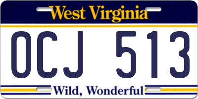 WV license plate OCJ513