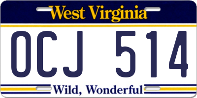 WV license plate OCJ514