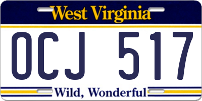 WV license plate OCJ517