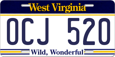 WV license plate OCJ520