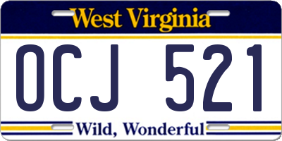 WV license plate OCJ521