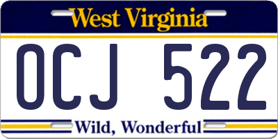 WV license plate OCJ522