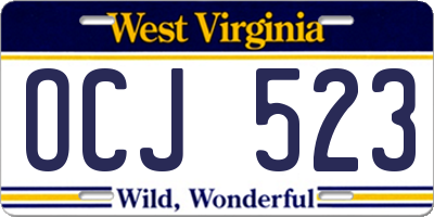 WV license plate OCJ523