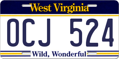 WV license plate OCJ524