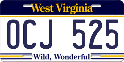 WV license plate OCJ525
