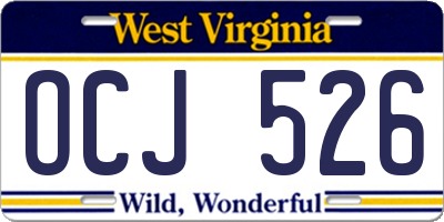 WV license plate OCJ526