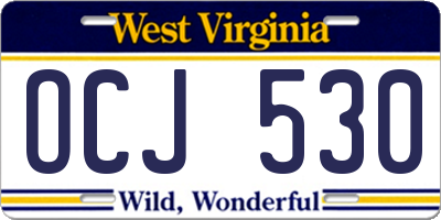 WV license plate OCJ530