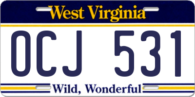 WV license plate OCJ531