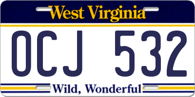 WV license plate OCJ532