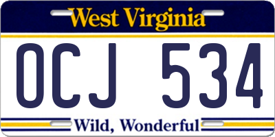 WV license plate OCJ534