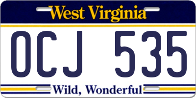 WV license plate OCJ535