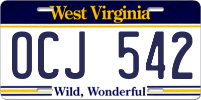 WV license plate OCJ542