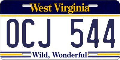 WV license plate OCJ544