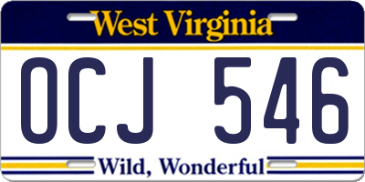 WV license plate OCJ546
