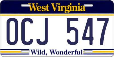 WV license plate OCJ547