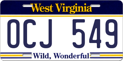 WV license plate OCJ549