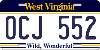 WV license plate OCJ552