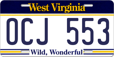 WV license plate OCJ553