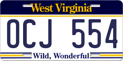 WV license plate OCJ554