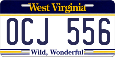 WV license plate OCJ556
