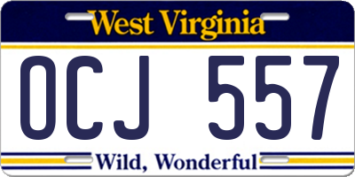 WV license plate OCJ557