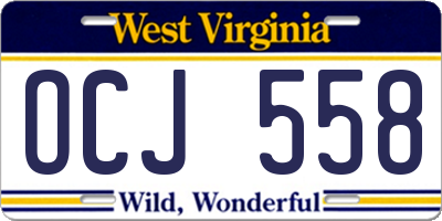 WV license plate OCJ558