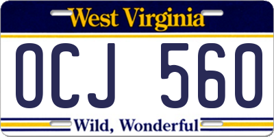 WV license plate OCJ560
