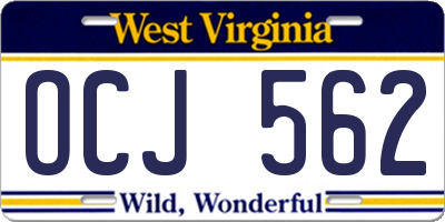 WV license plate OCJ562
