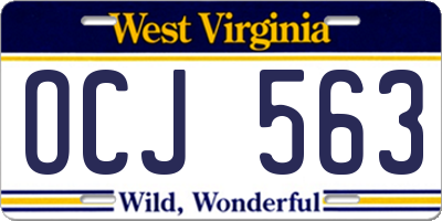 WV license plate OCJ563