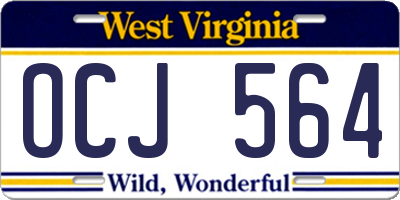 WV license plate OCJ564