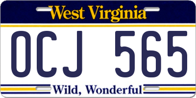 WV license plate OCJ565