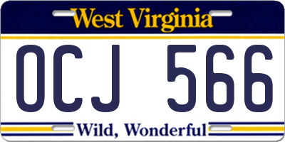 WV license plate OCJ566