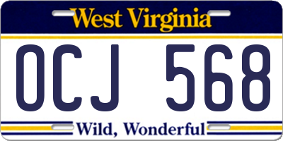 WV license plate OCJ568