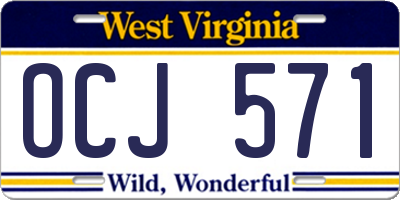 WV license plate OCJ571