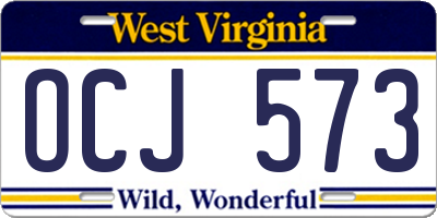 WV license plate OCJ573