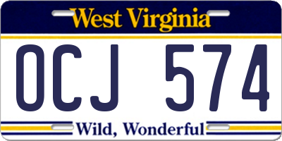 WV license plate OCJ574