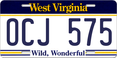 WV license plate OCJ575