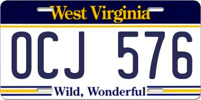 WV license plate OCJ576