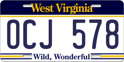 WV license plate OCJ578
